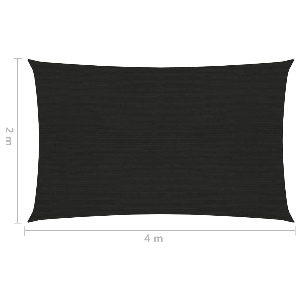 Solseil 160 g/m² svart 2x4 m HDPE