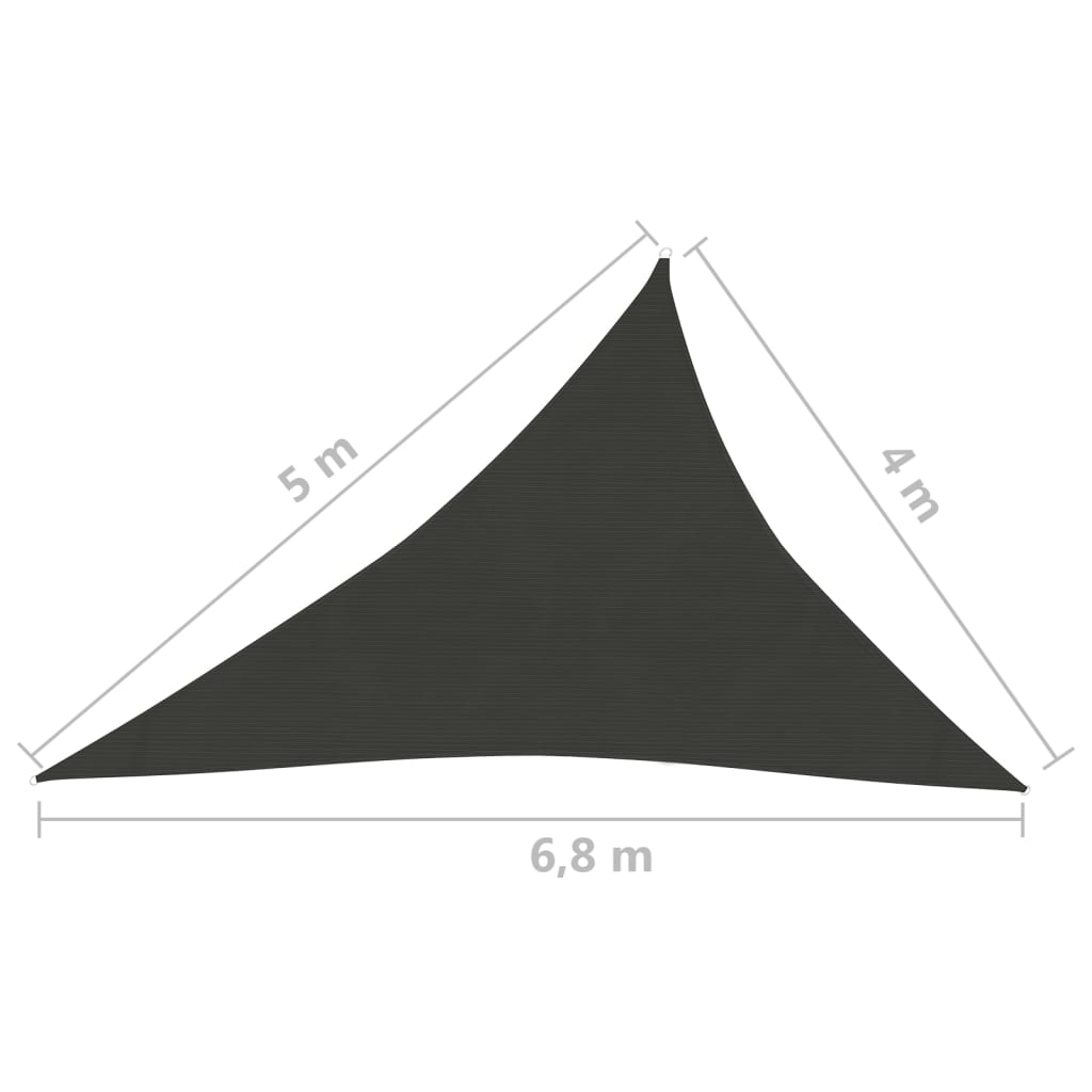 Solseil 160 g/m² svart 4x5x6,8 m HDPE