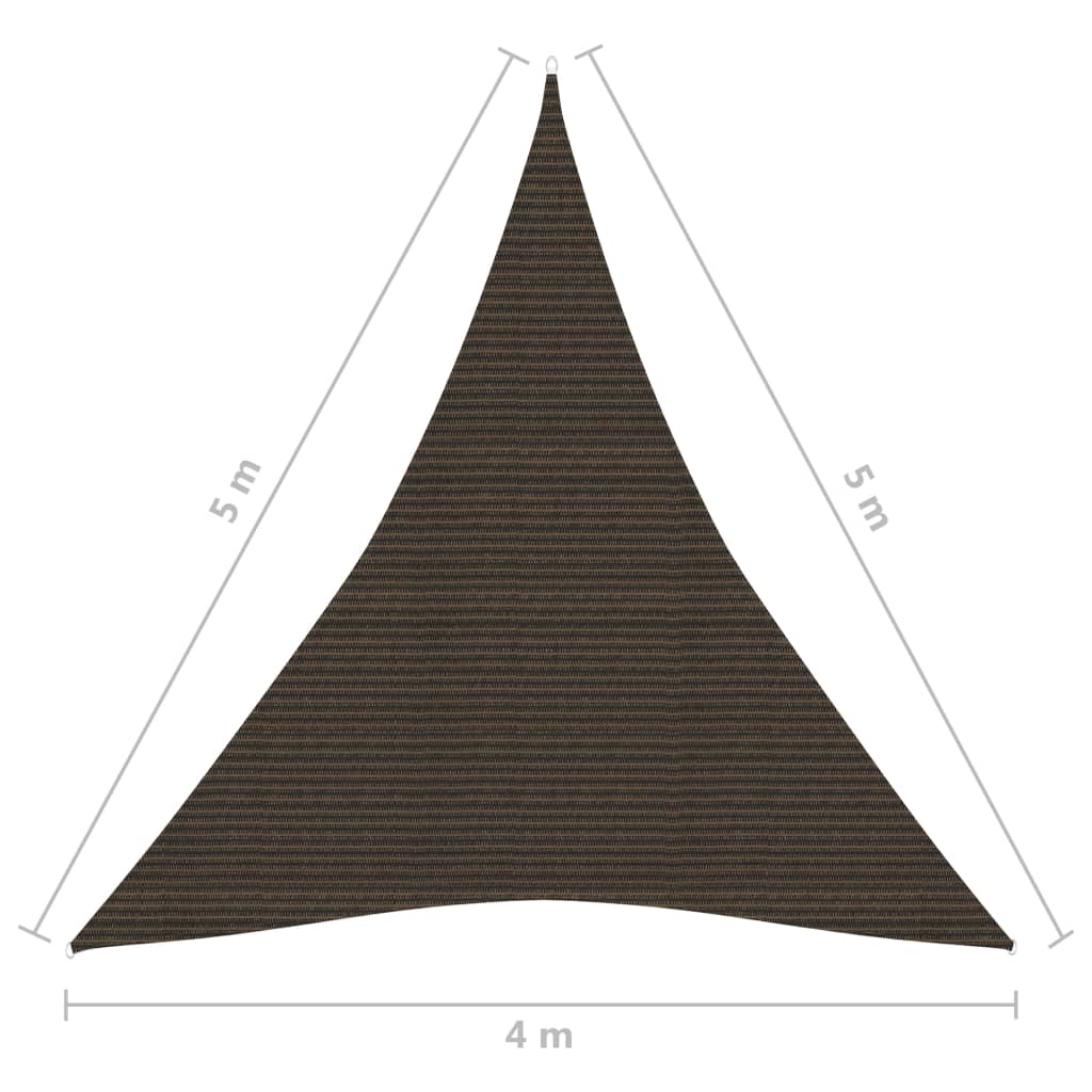 Solseil 160 g/m² brun 4x5x5 m HDPE