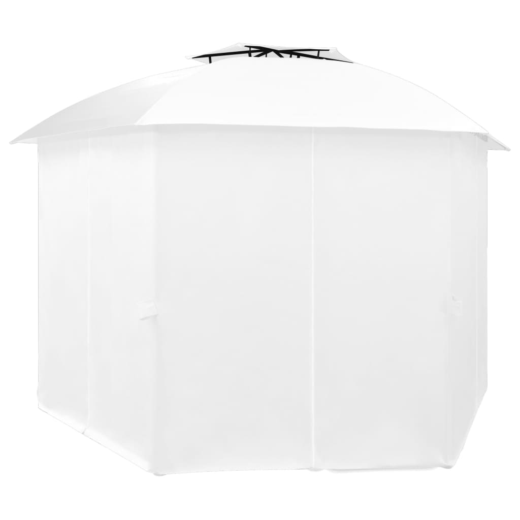 Hagetelt med gardiner 360x312x265 cm hvit 180 g/m²