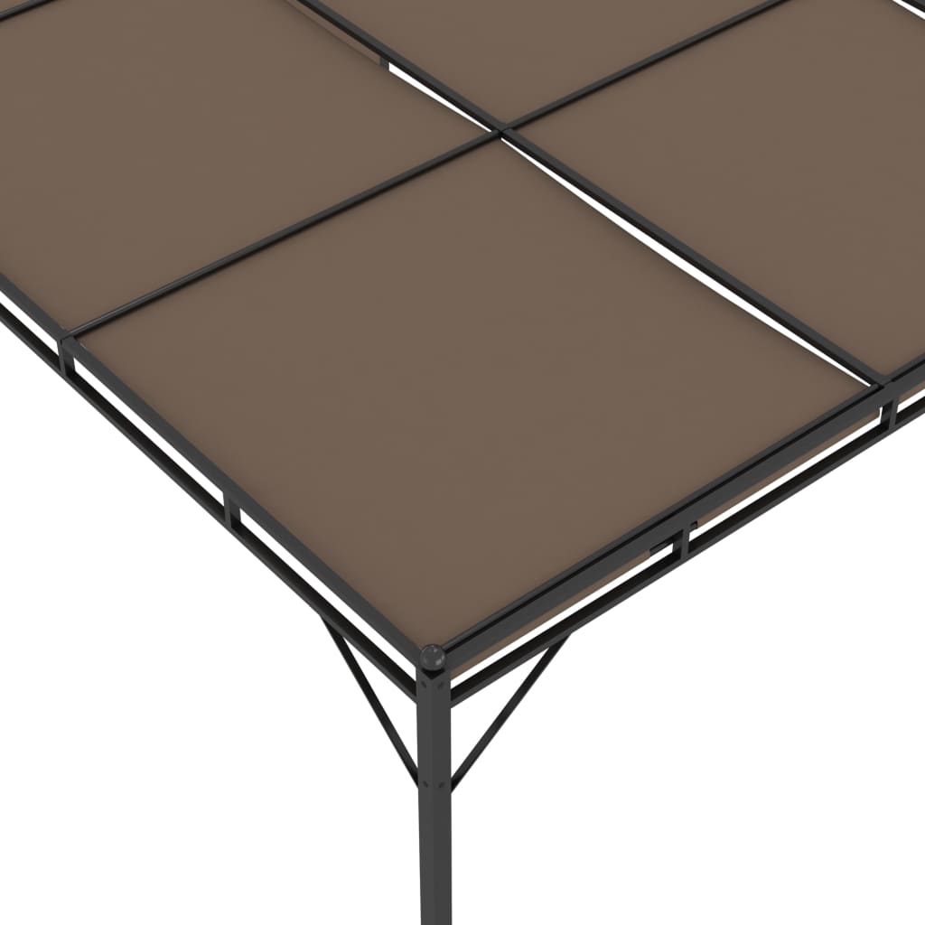 Hagepaviljong med sidegardin 4x3x2,25 m gråbrun