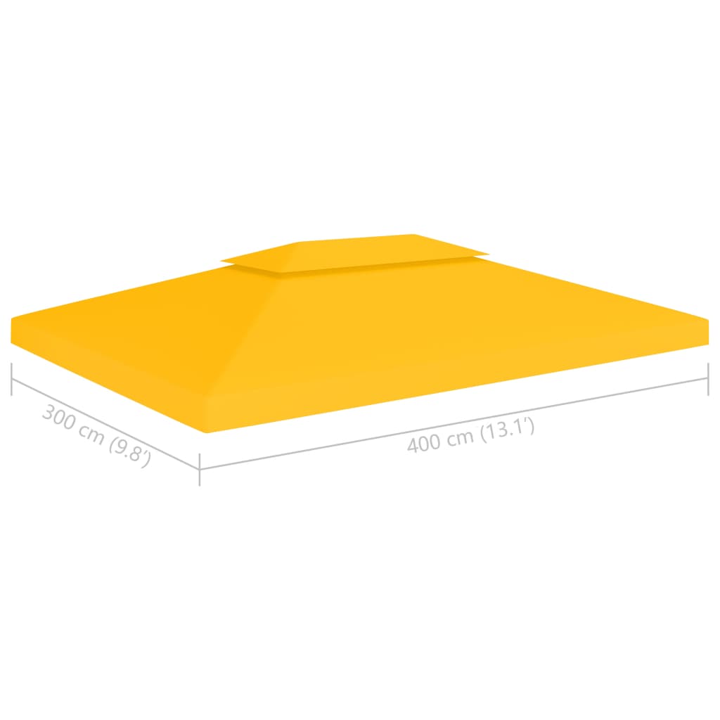 Dobbel toppduk til paviljong 310 g/m² 4x3 m gul