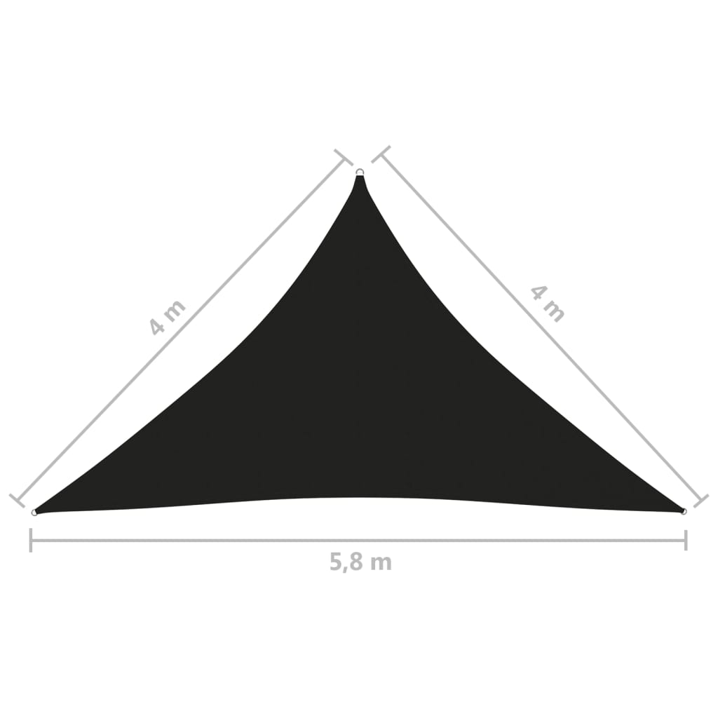 Solseil oxfordstoff trekantet 4x4x5,8 m svart