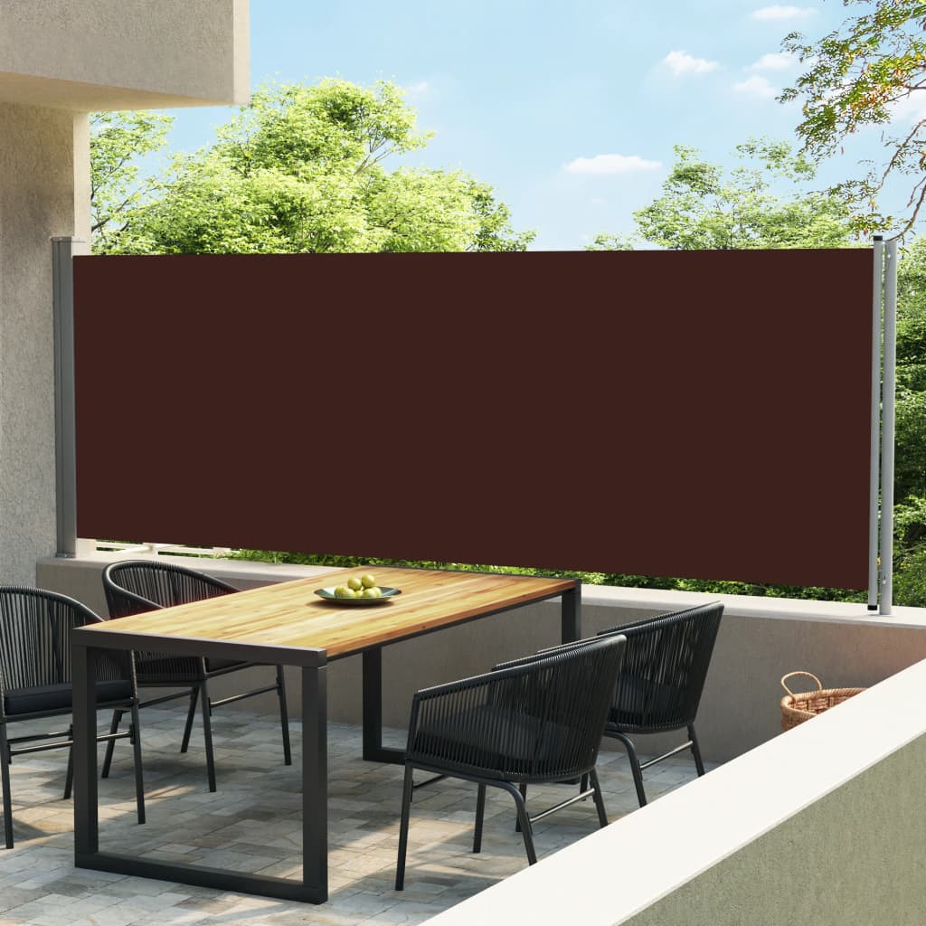 Uttrekkbar sidemarkise 600x160 cm brun