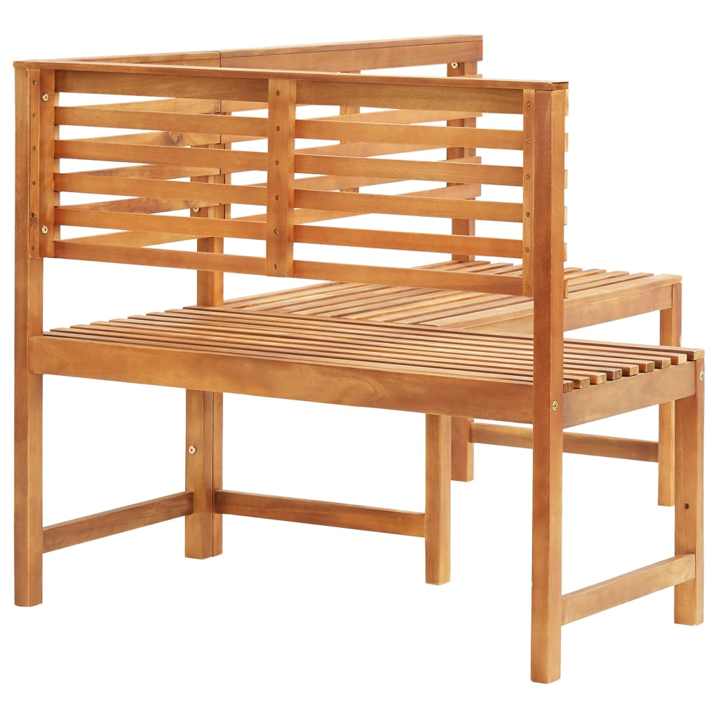 Utendørs hjørnebenk 140 cm heltre akasie