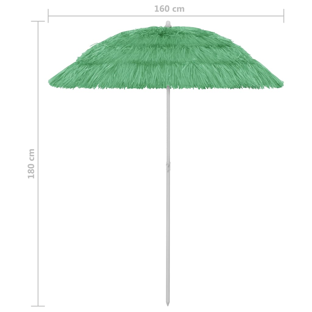 Strandparasoll Hawaii grønn 180 cm