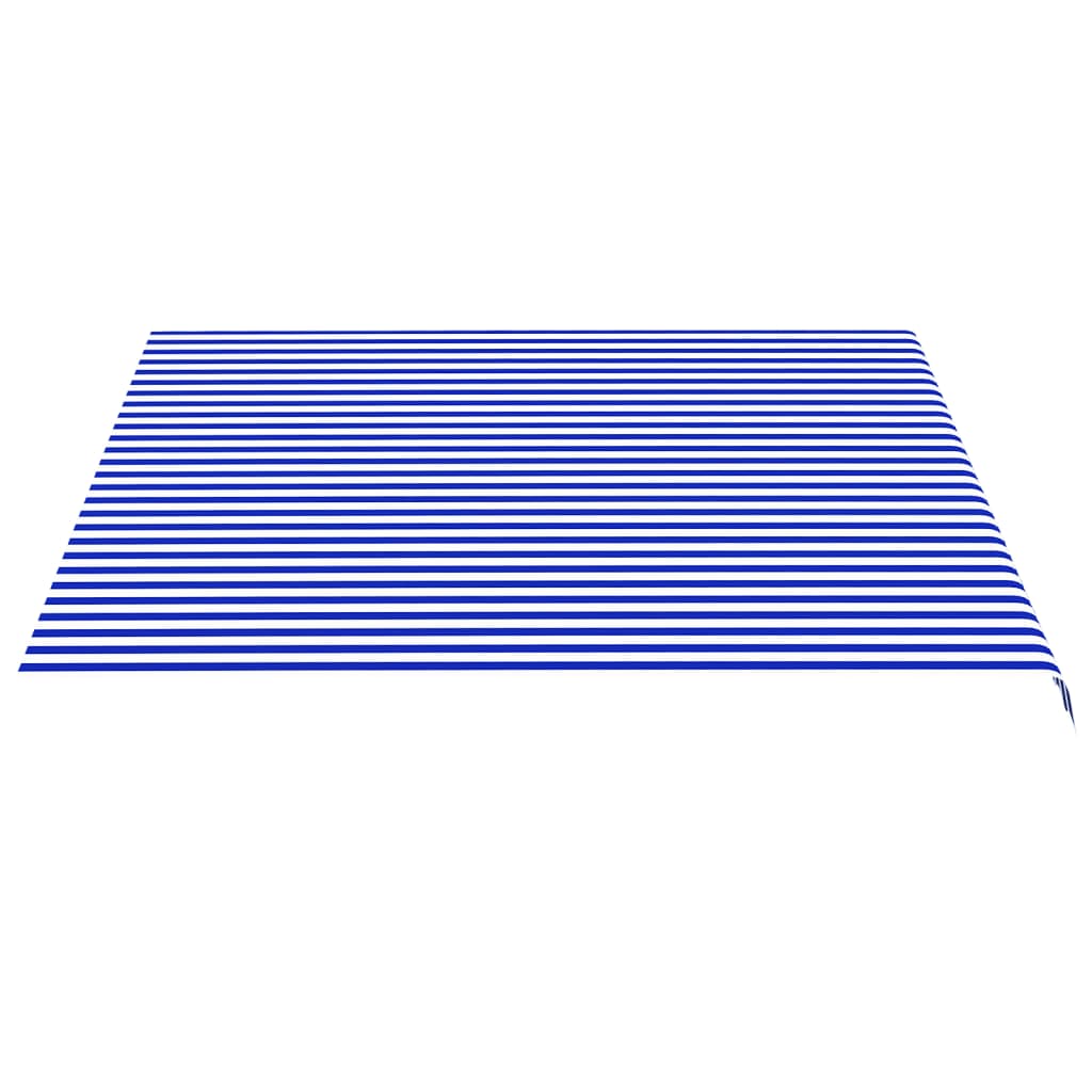 Erstatningsduk for markise blå og hvit 4x3,5 m polyester
