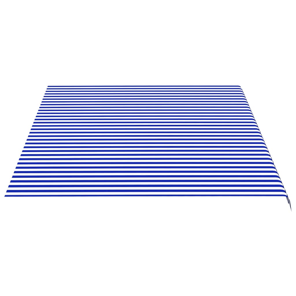 Erstatningsduk for markise blå og hvit 5x3,5 m polyester