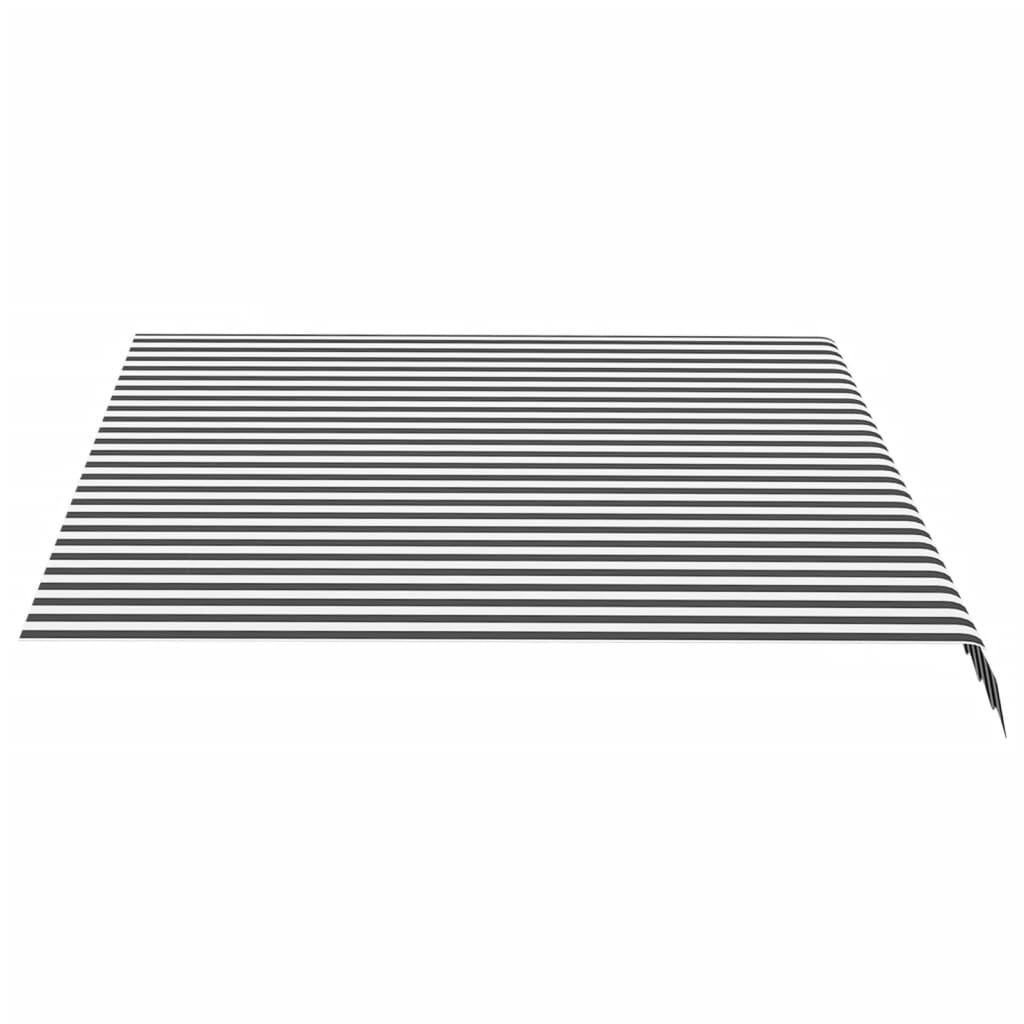 Erstatningsduk for markise antrasitt og hvit 3,5x2,5 m polyester