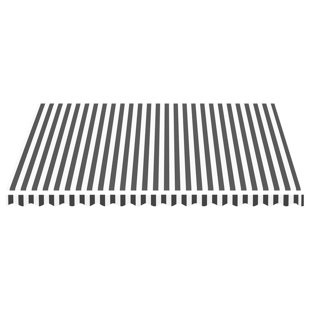 Erstatningsduk for markise antrasitt og hvit 4x3,5 m polyester