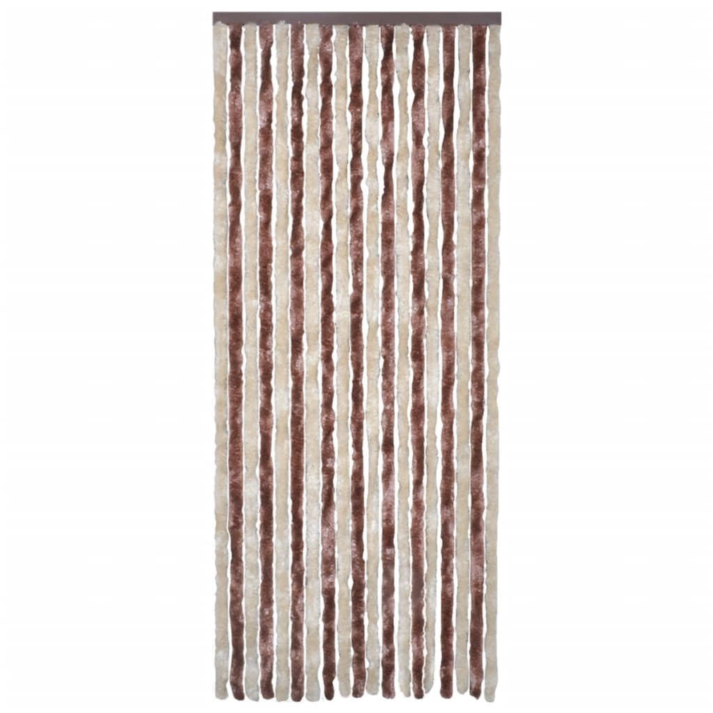 Insektgardin lysebrun og beige 56x200 cm chenille