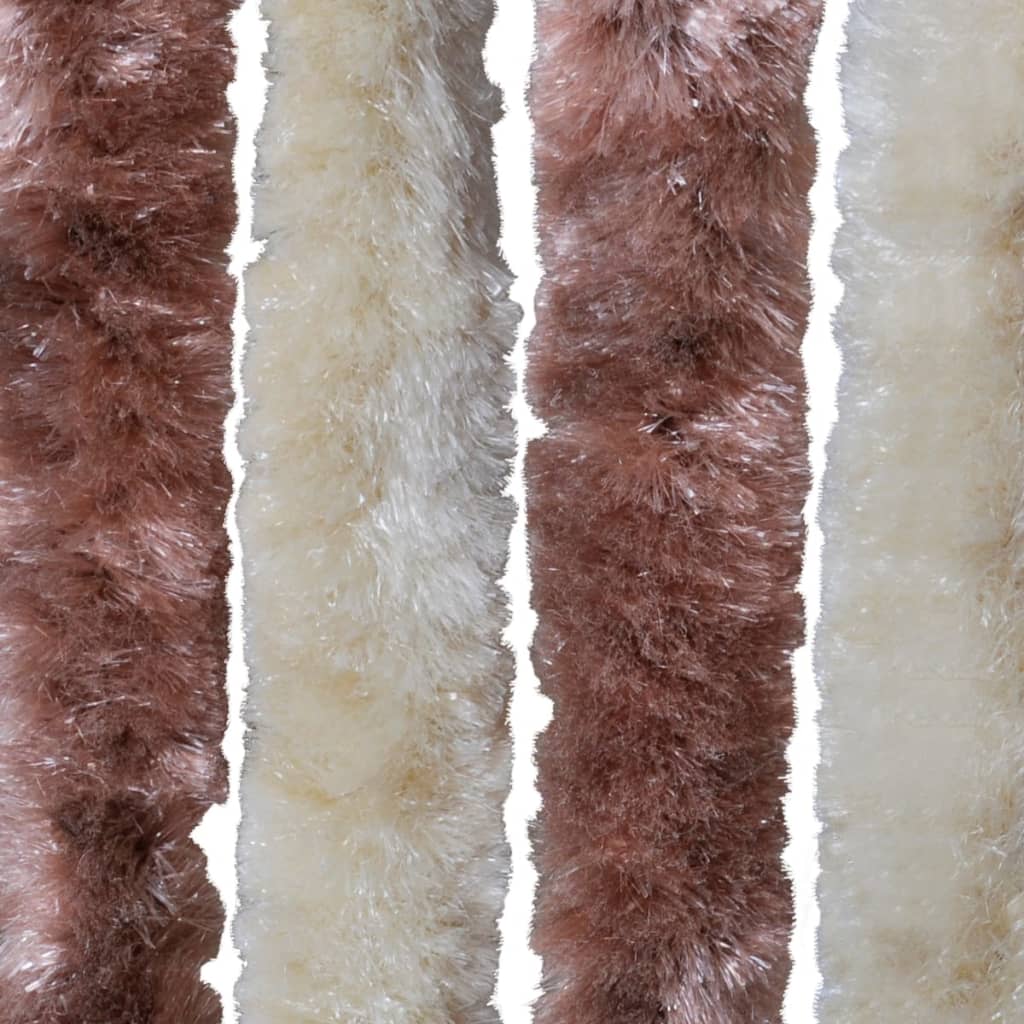 Insektgardin lysebrun og beige 56x200 cm chenille