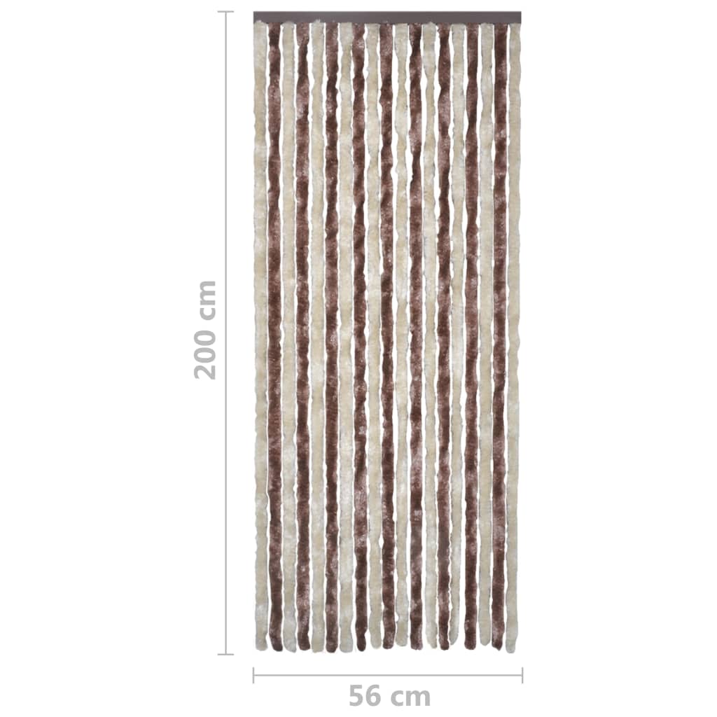 Insektgardin lysebrun og beige 56x200 cm chenille