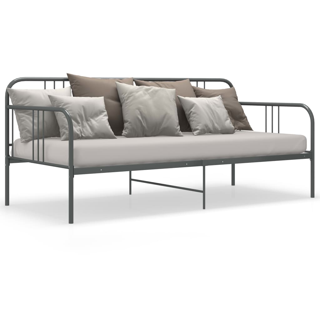 Ramme til sovesofa grå metall 90x200 cm