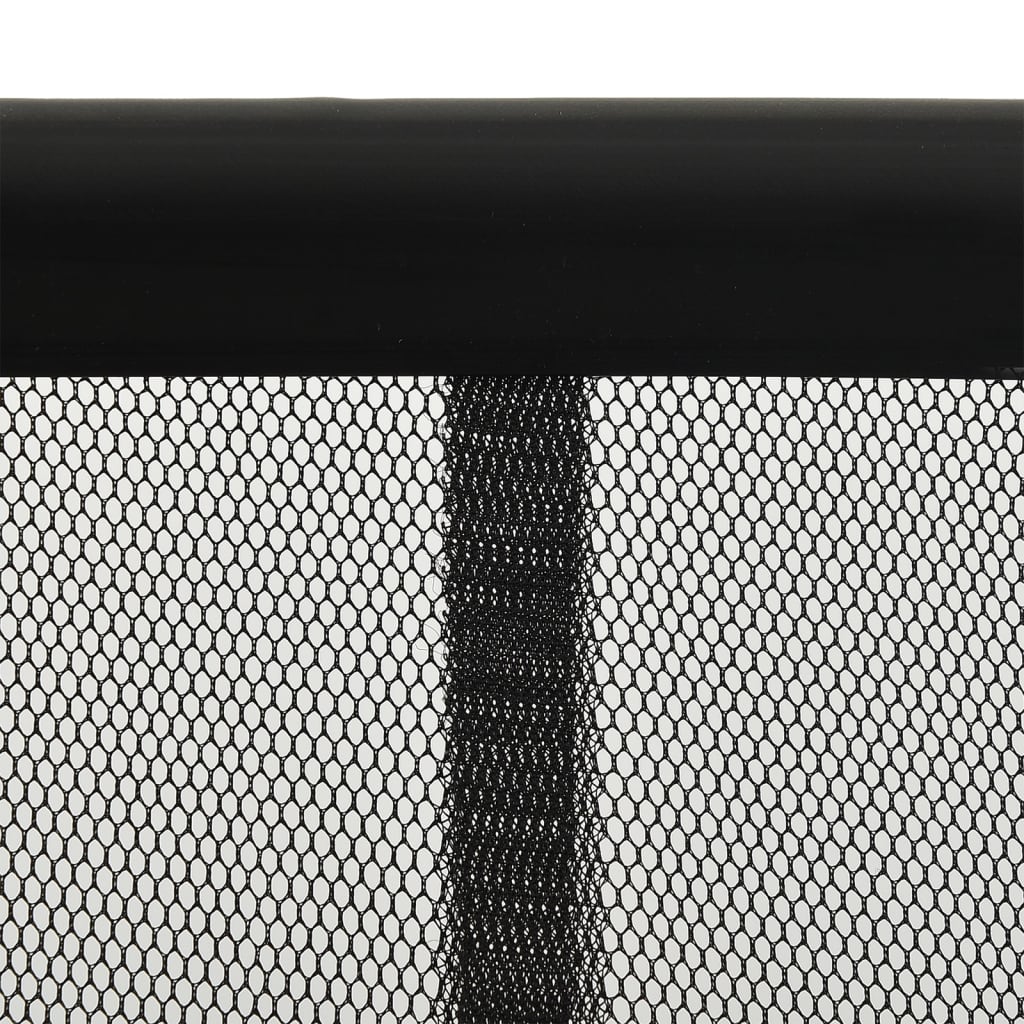 Insektskjerm for dør med 10-delers nettgardin svart 240x240 cm