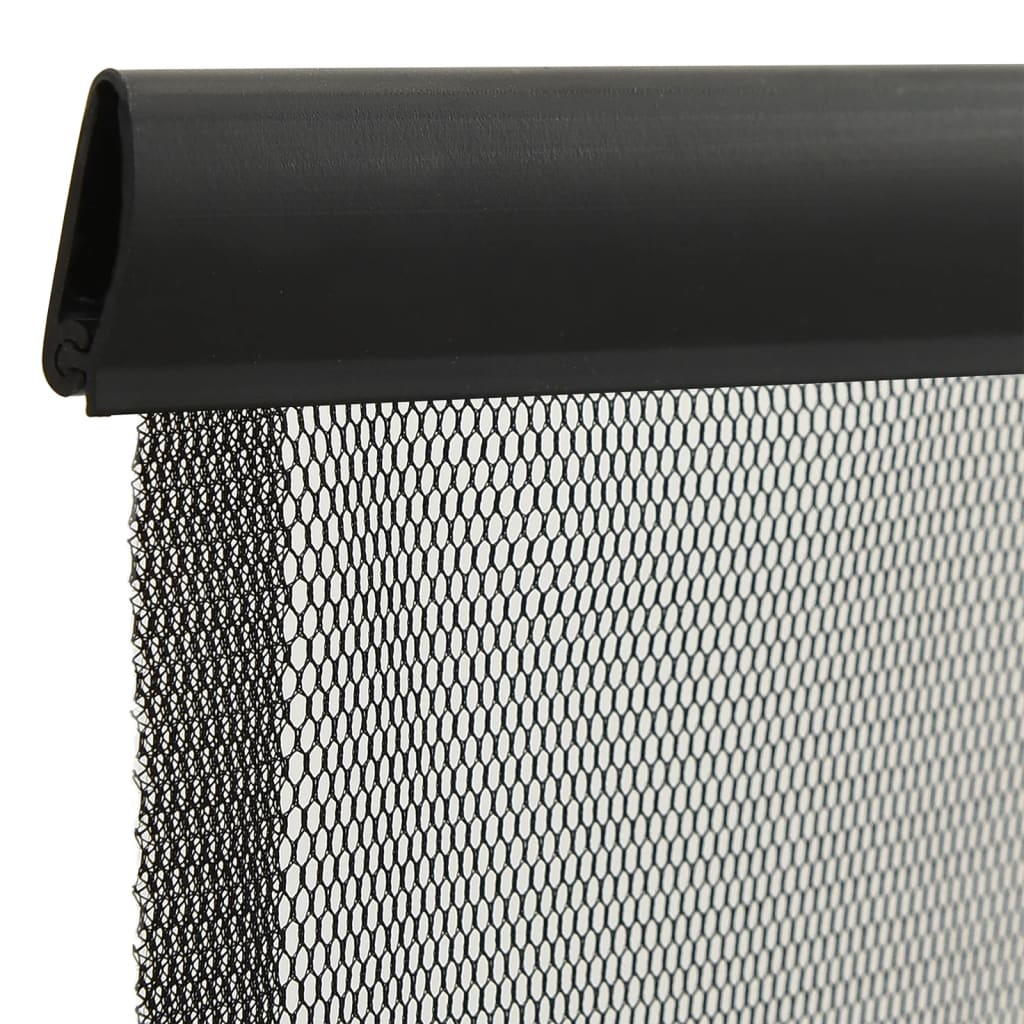 Insektskjerm for dør med 10-delers nettgardin svart 240x240 cm