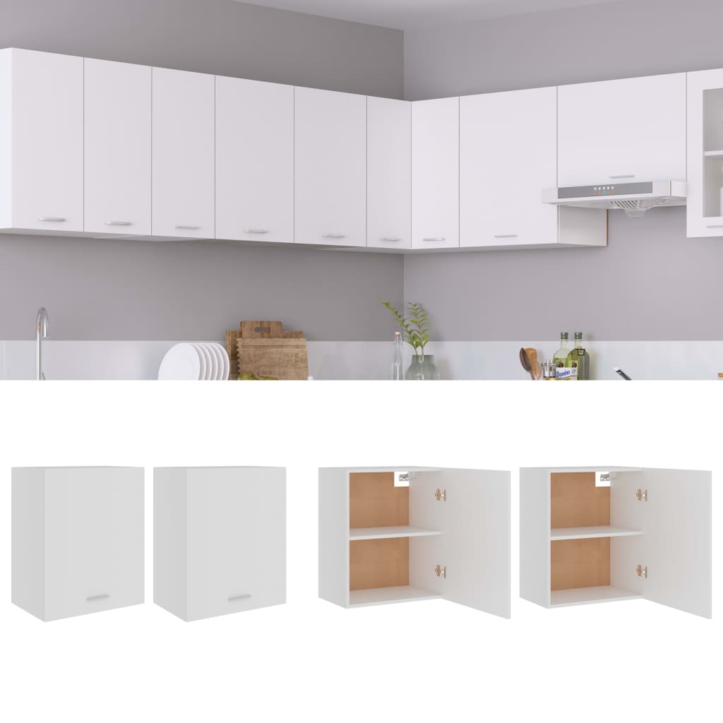 Hengende skap "Lyon" 2 stk hvit 50x31x60 cm konstruert tre