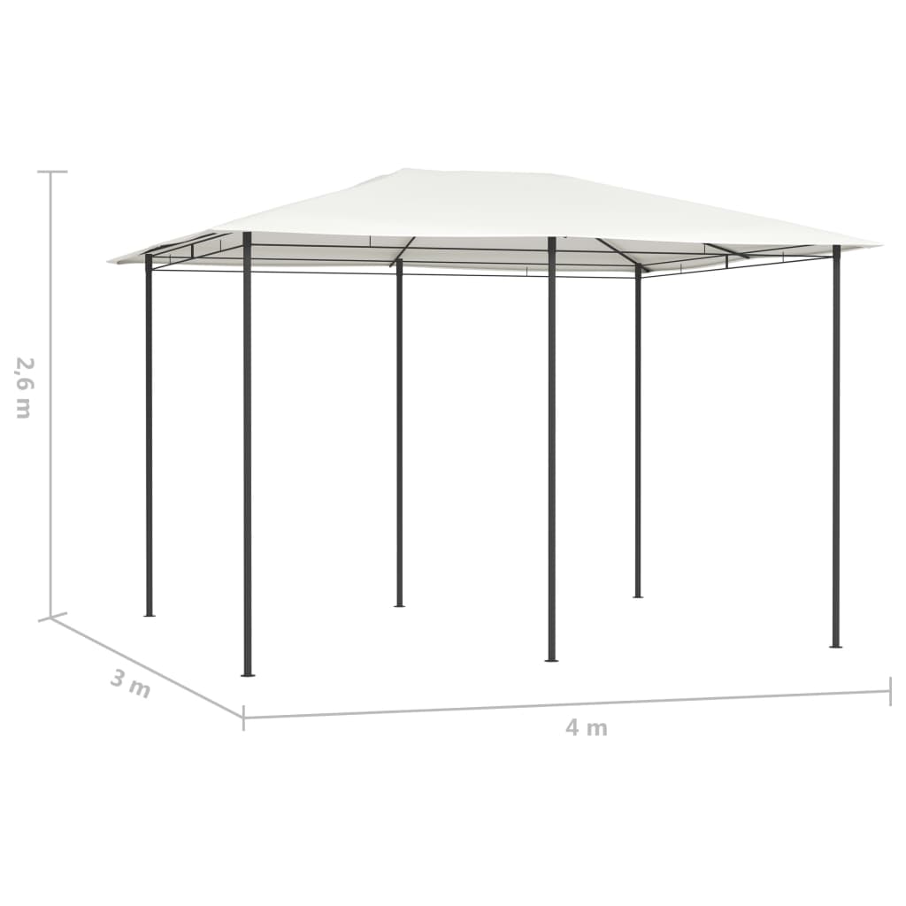 Paviljong 3x4x2,6 m kremhvit 160 g/m²