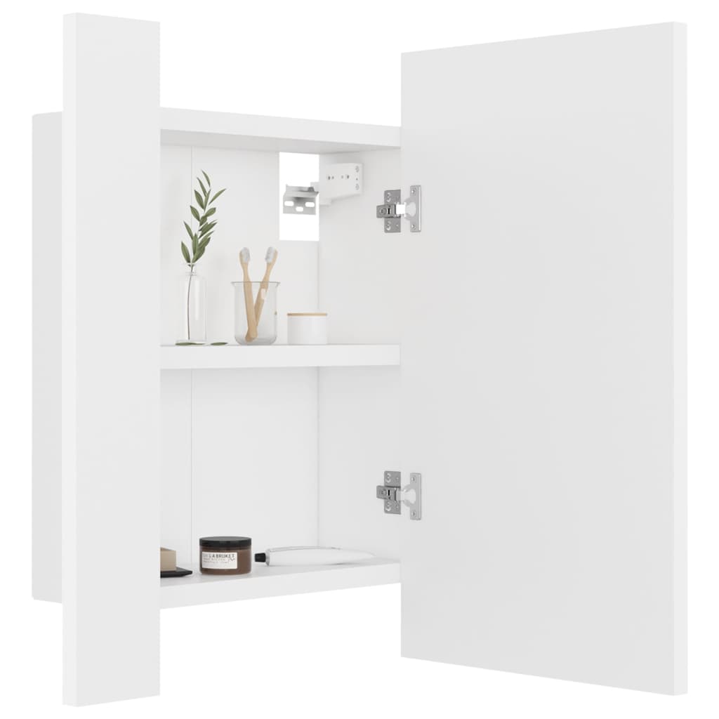 LED-speilskap til baderom hvit 40x12x45 cm akryl
