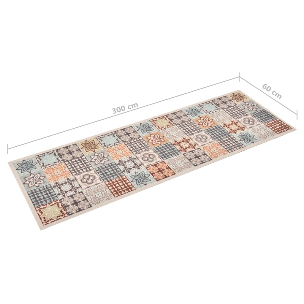 Kjøkkenteppe vaskbart mosaikk farge 60x300 cm