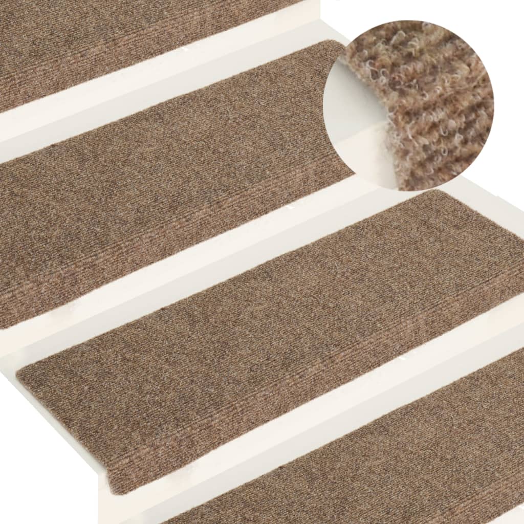 Trappematter selvklebende 15 stk 65x21x4 cm beige rektangulær kant