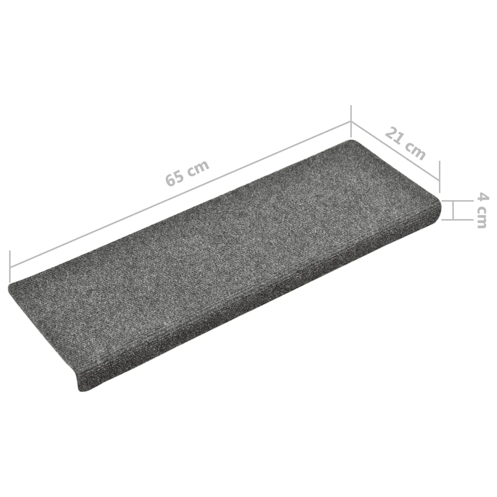 Trappematter selvklebende 5 stk 65x21x4 cm lysegrå rektangulær kant