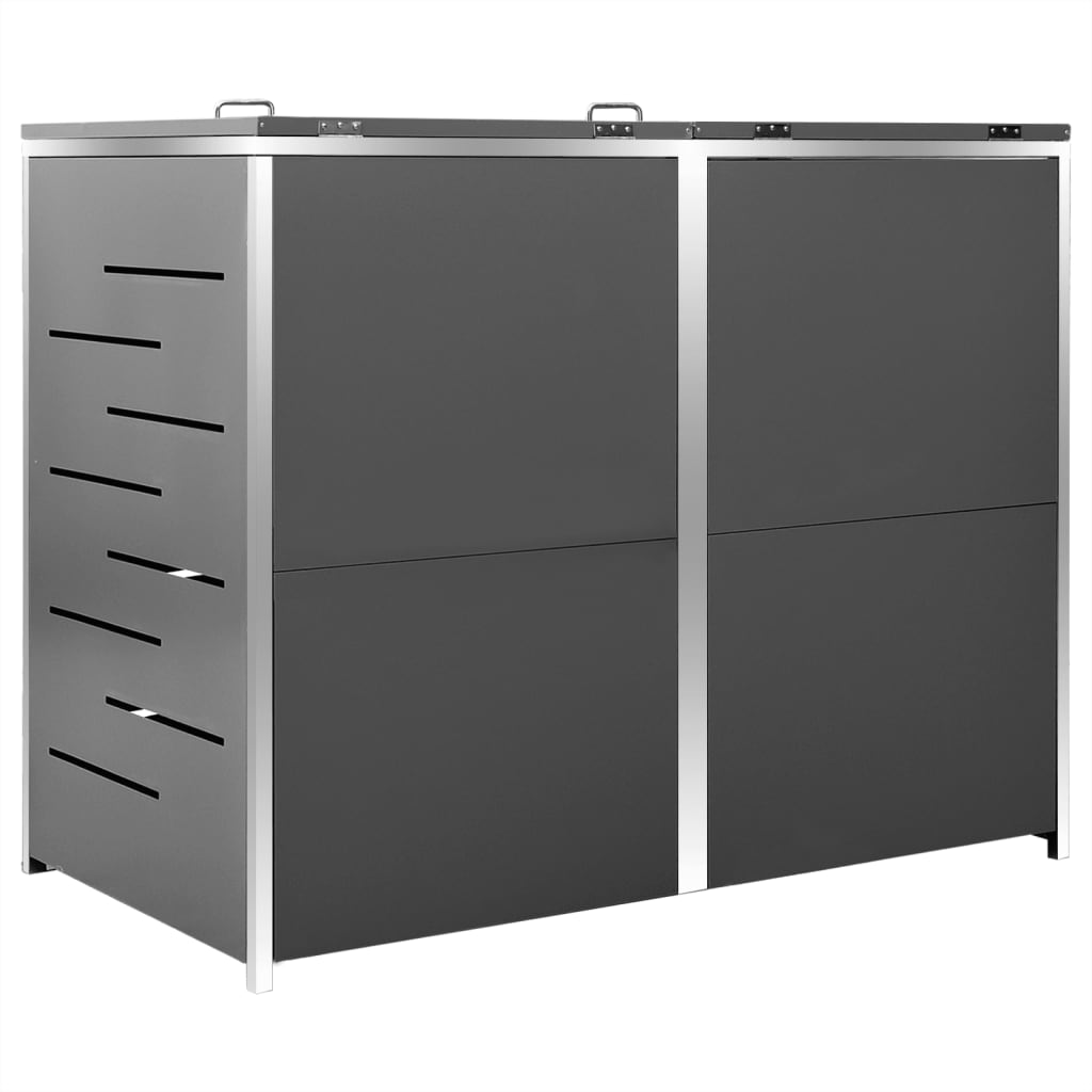 Søppeldunkskur dobbelt 138x77,5x115 cm rustfritt stål