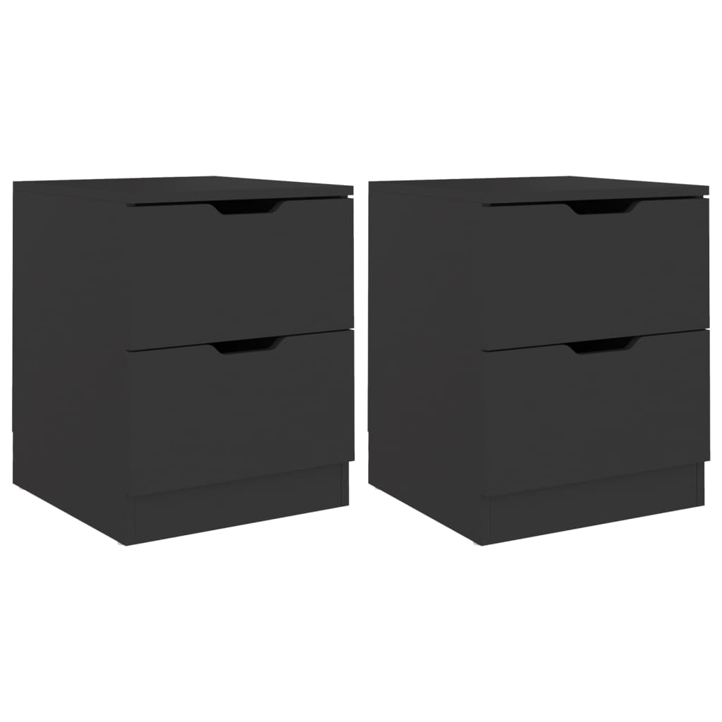 Nattbord 2 stk svart 40x40x50 cm konstruert tre