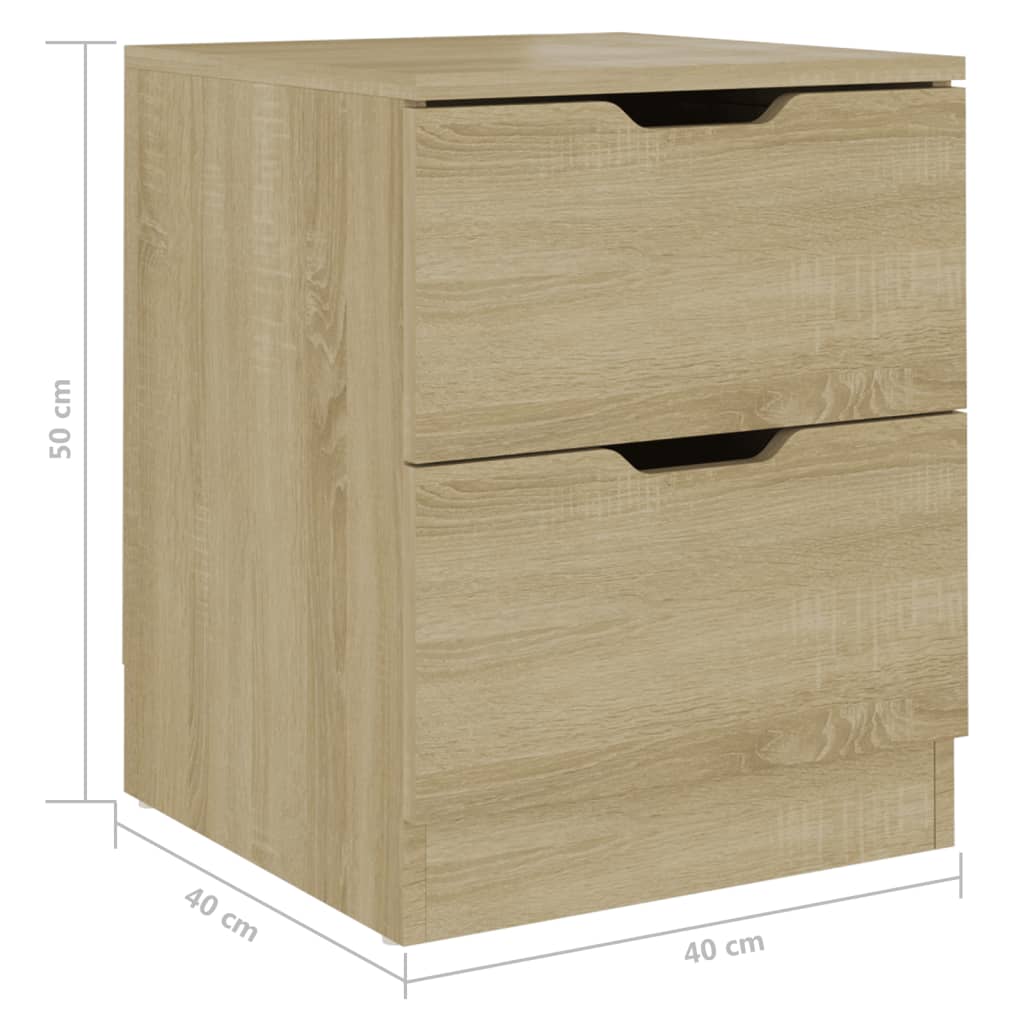 Nattbord 2 stk sonoma eik 40x40x50 cm konstruert tre