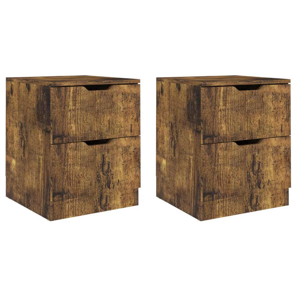 Nattbord 2 stk røkt eik 40x40x50 cm konstruert tre