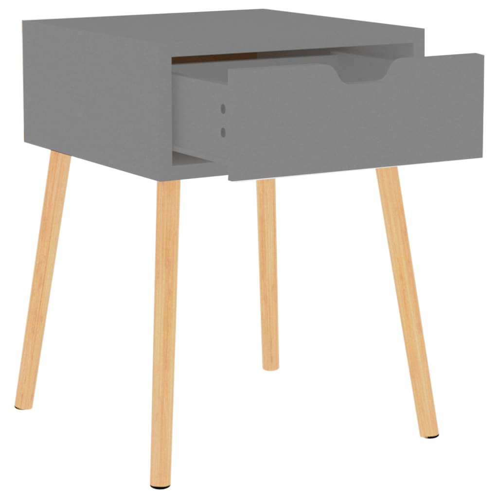 Nattbord 2 stk grå 40x40x56 cm konstruert tre