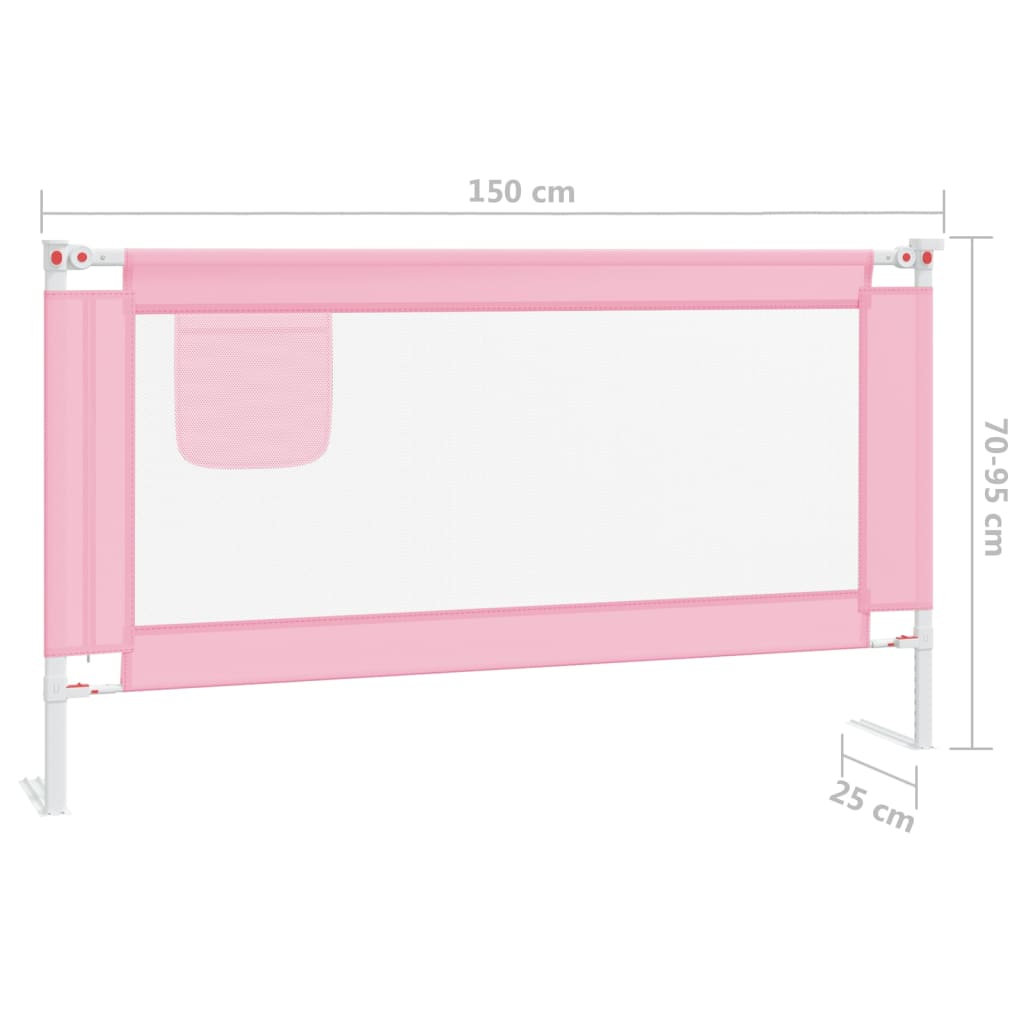 Sengehest småbarn rosa 150x25 cm stoff