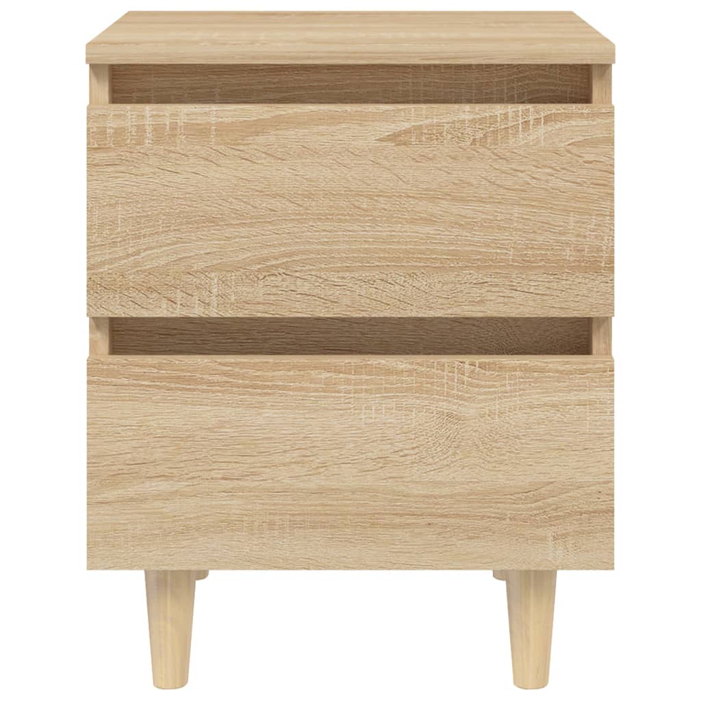 Nattbord med heltre furuben 2 stk sonoma eik 40x35x50 cm