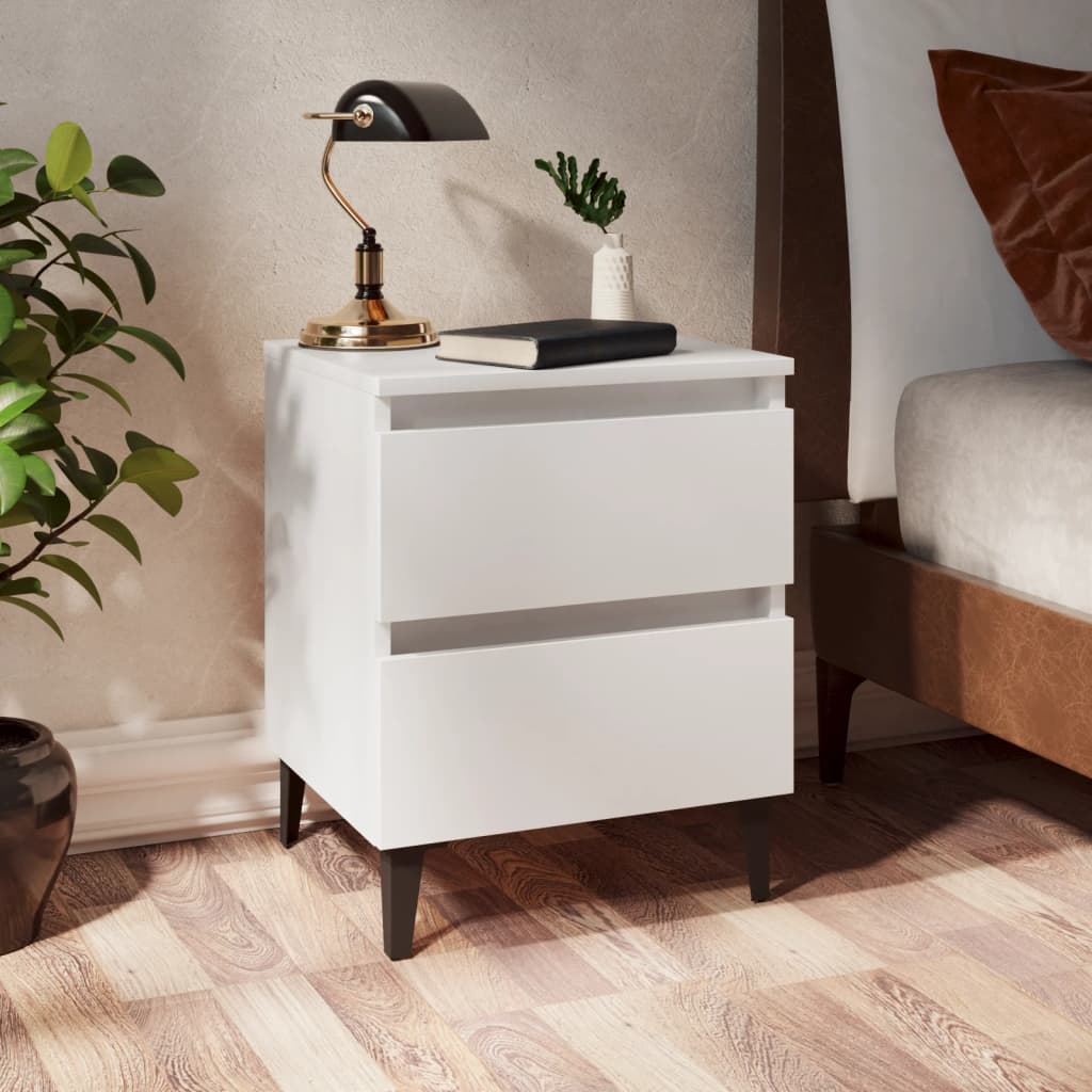 Nattbord 2 stk hvit 40x35x50 cm konstruert tre