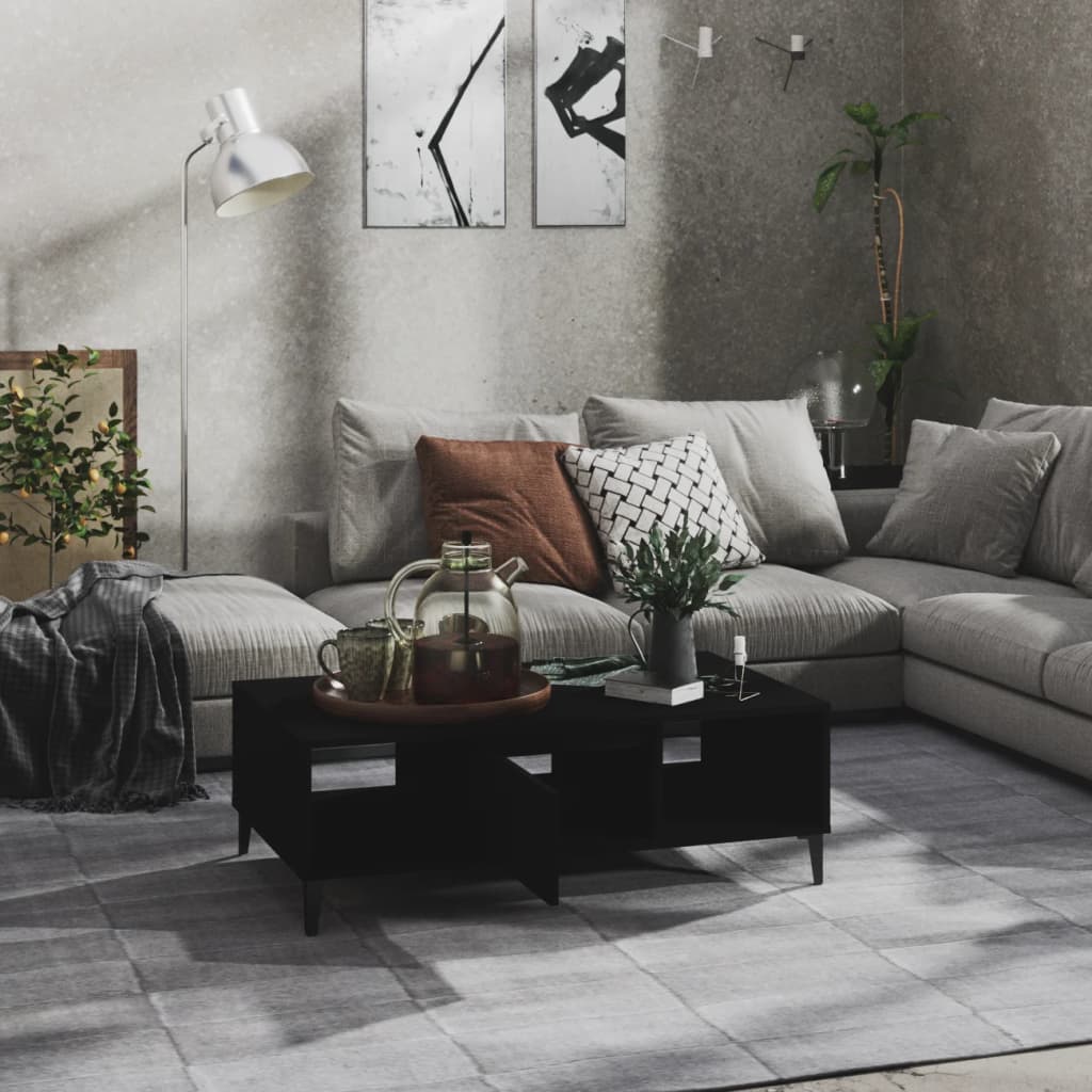 Salongbord svart 103,5x60x35 cm konstruert tre