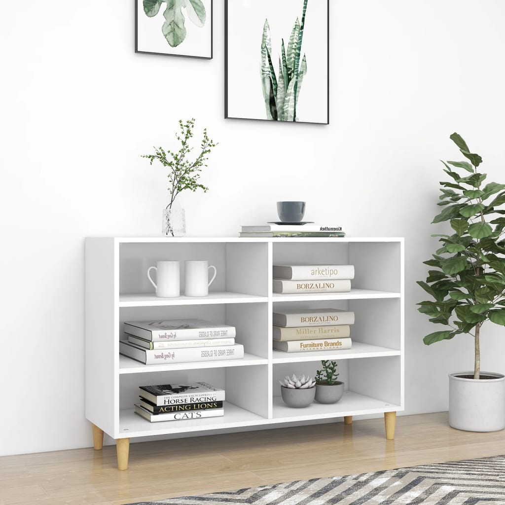 Skjenk hvit 103,5x35x70 cm konstruert tre