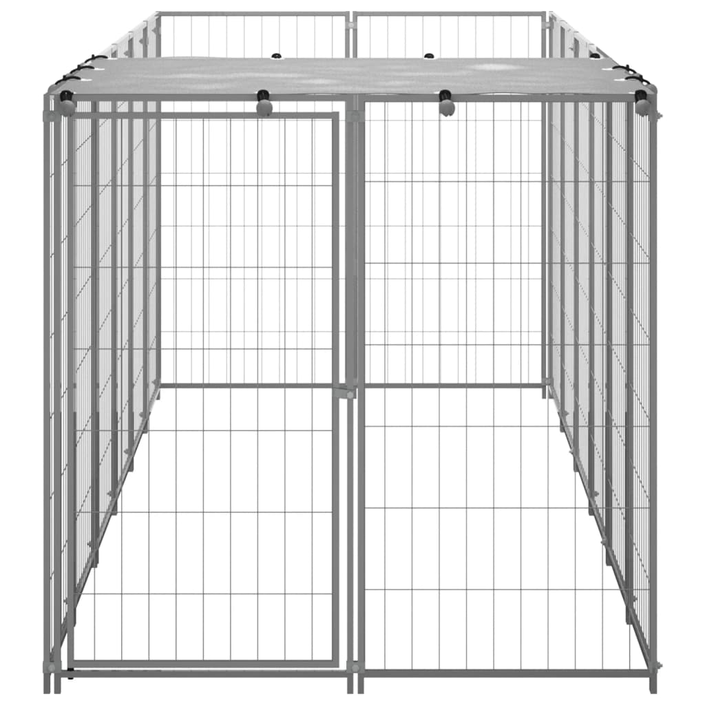 Hundebur sølv 330x110x110 cm stål