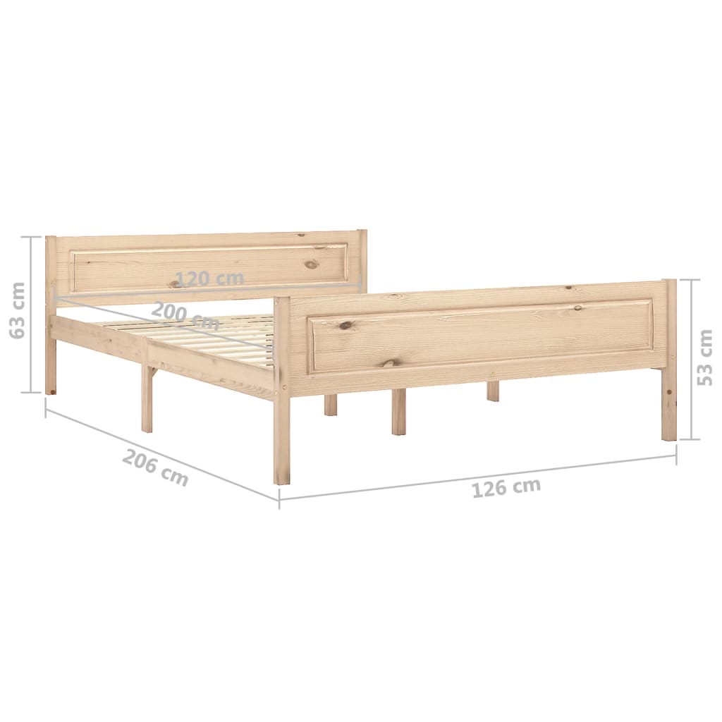 Sengeramme heltre furu 120x200 cm
