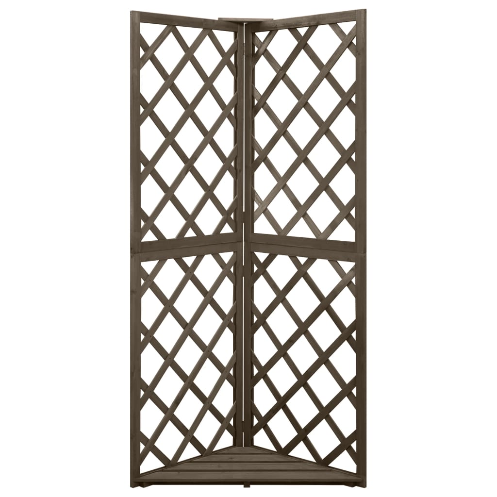 Hjørneespalier grå 50x50x145 cm heltre gran