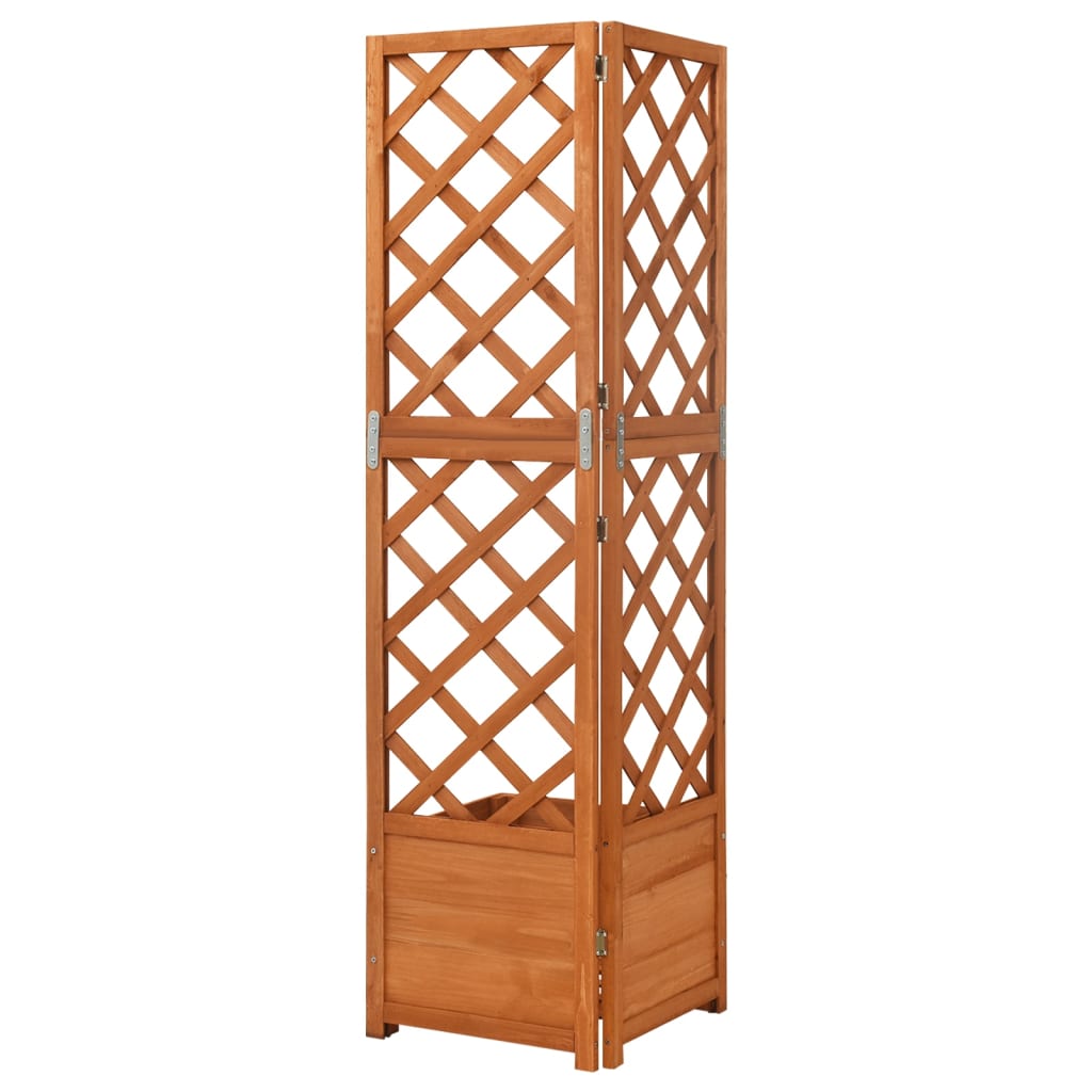 Blomsterkasse med espalier hjørne 40x40x150 cm heltre gran