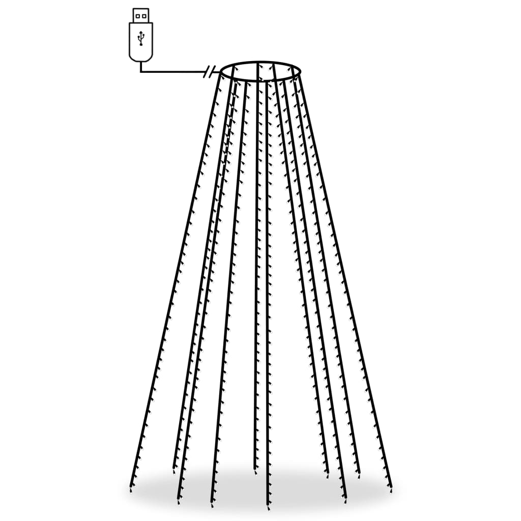 Nettlys for juletre med 400 LED blå 400 cm