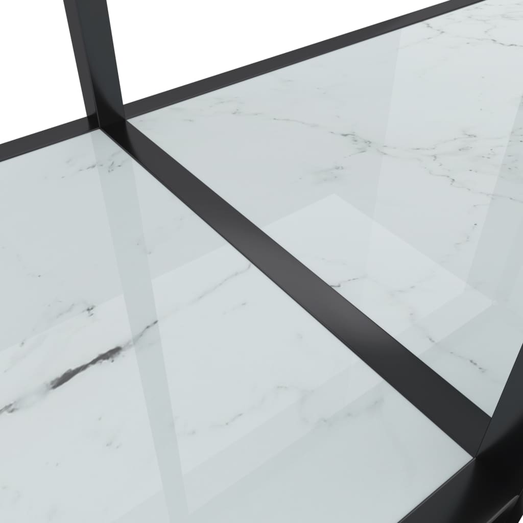 Konsollbord hvit 180x35x75,5 cm herdet glass