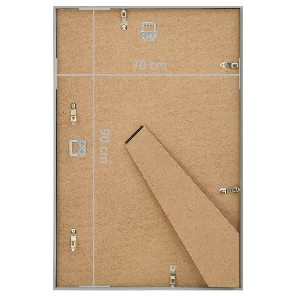 Fotorammekollasje for vegg eller bord 5 stk 70x90 cm MDF sølv