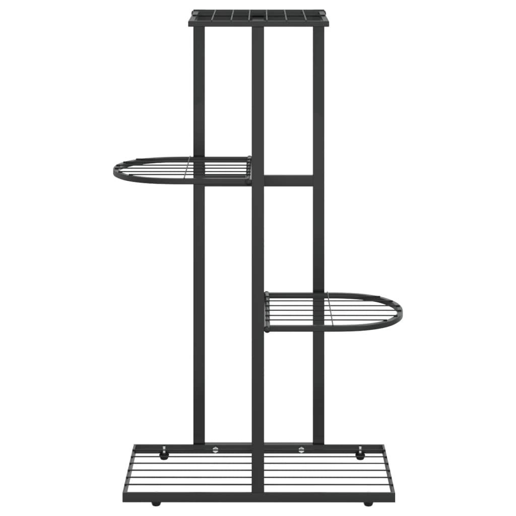 Blomsterstativ med 4 etasjer 43x22x76 cm svart metall