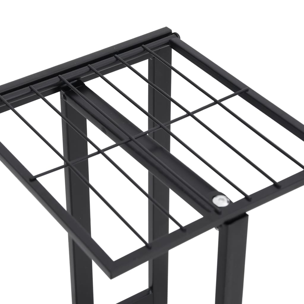 Blomsterstativ med 4 etasjer 43x22x76 cm svart metall