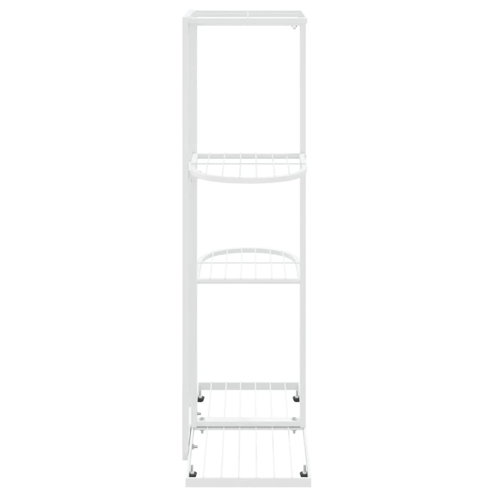 Blomsterstativ med 4 etasjer 43x22x76 cm hvit metall