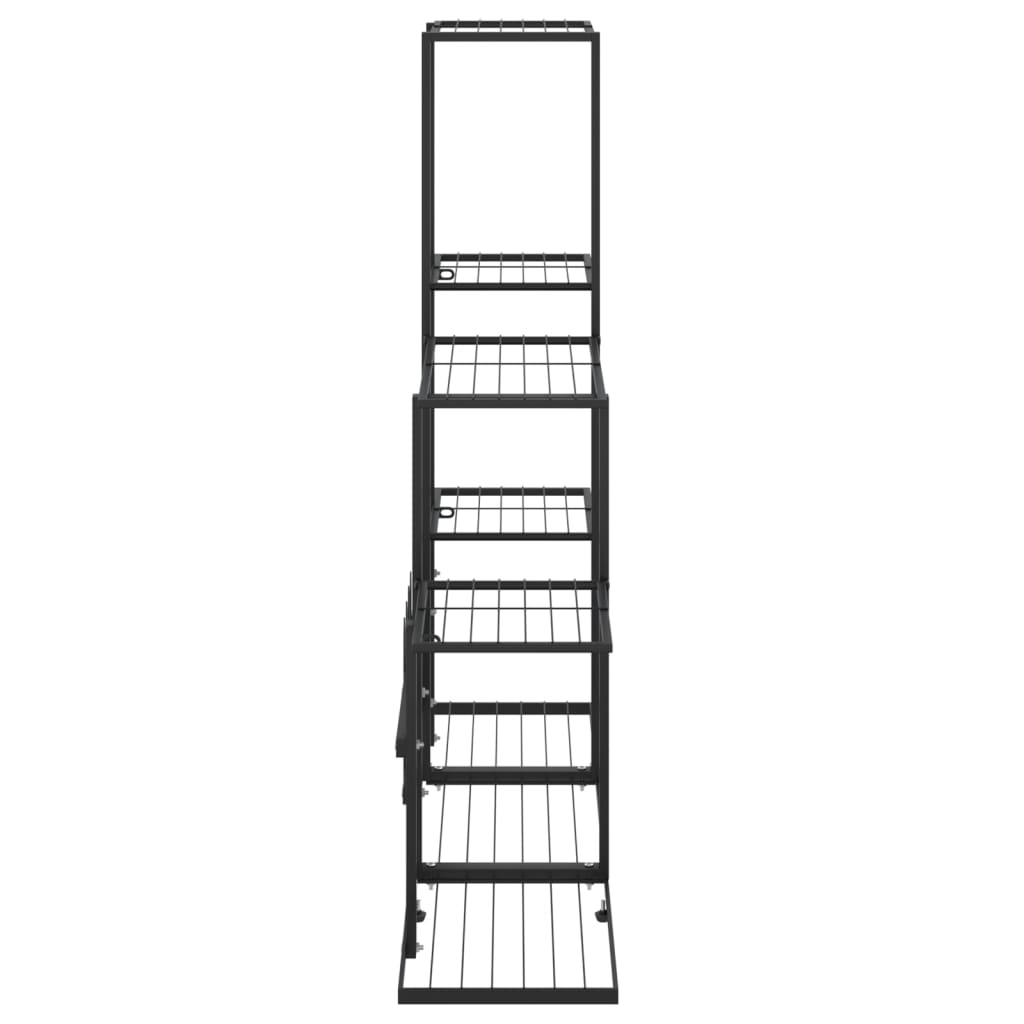 Blomsterstativ 94,5x25x88 cm svart metall