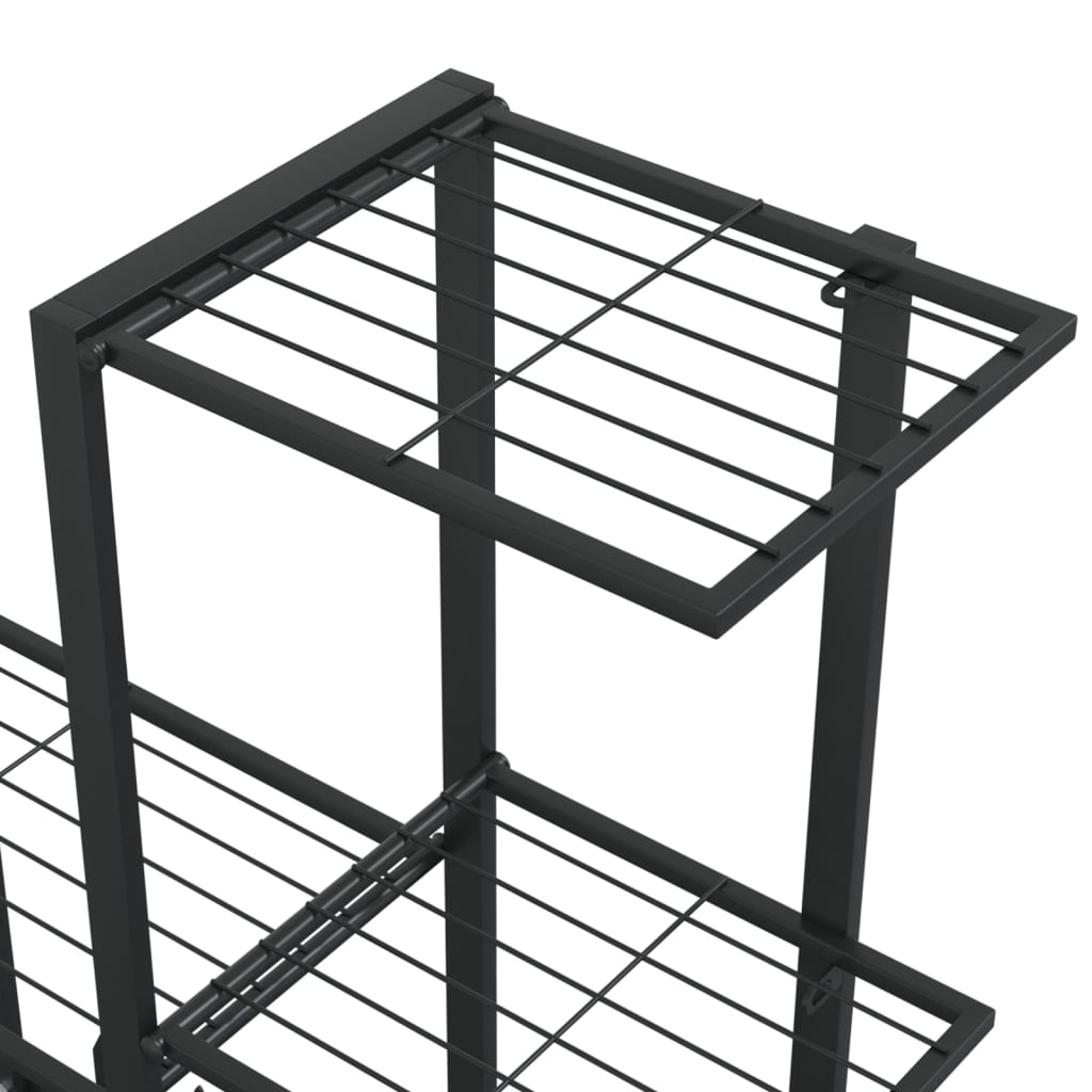 Blomsterstativ 94,5x25x88 cm svart metall