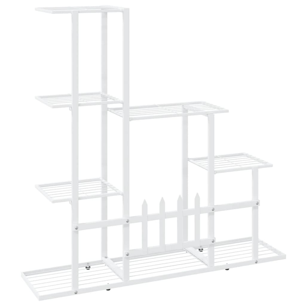 Blomsterstativ 94,5x25x88 cm hvit metall