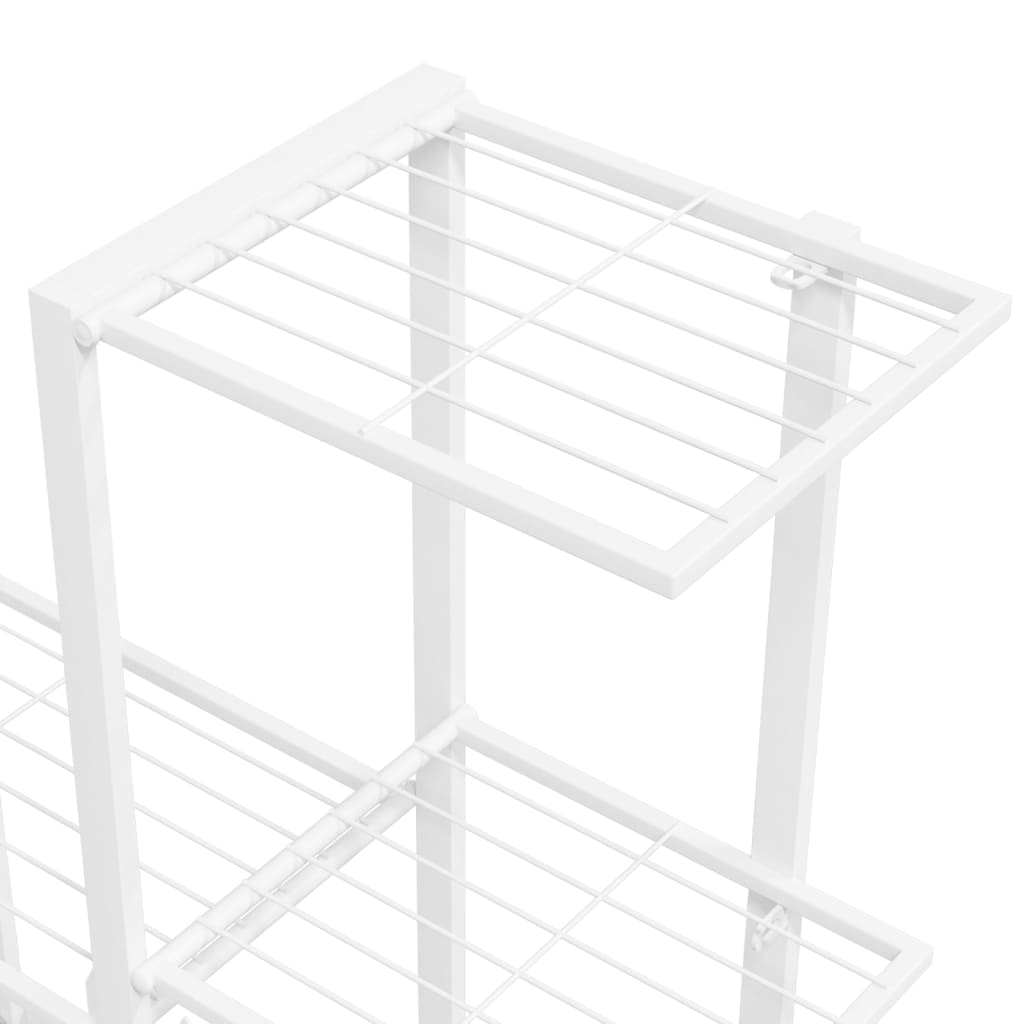 Blomsterstativ 94,5x25x88 cm hvit metall
